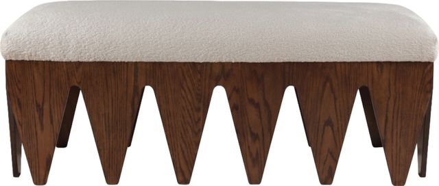 Meridian Furniture Altair Beige/Walnut Fabric Upholstered Bench-1
