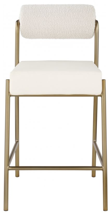 Meridian Furniture Carly Brushed Brass/Cream Counter Stool-1
