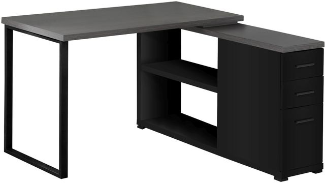 Monarch Specialties Inc. Black with Grey Top Left/Right Facing Corner Computer Desk-0