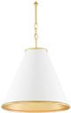 Currey & Company Pierrepont Gesso White/Contemporary Gold Leaf Small Pendant Lighting-0