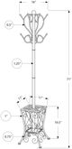 Monarch Specialties Inc. 70" Black Metal Coat Rack-2