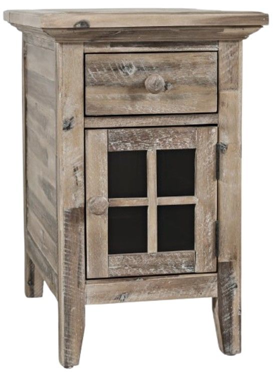 Jofran Inc. Rustic Shores Gray Wash Power Chairside Table-0