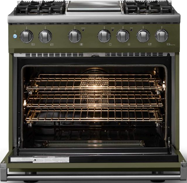 Viking® 5 Series 36" Martini Pro Style Dual Fuel (LP) Range with Polished Chrome Trim-1
