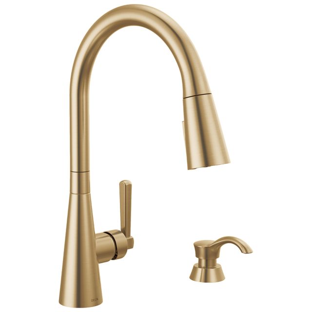Delta Broderick® Champagne Bronze Two Handle Kitchen Faucet -4