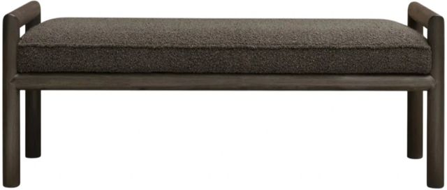 Modus Furniture Dorsey Basalt Gray/Pumpernickel Upholstered Bench-2