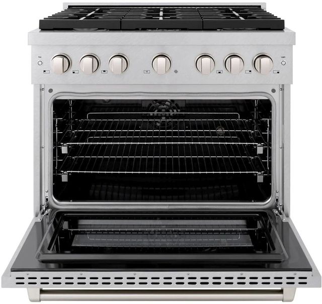 ZLINE Paramount 36" Satin Stainless Steel Pro Style Dual Fuel Range-1