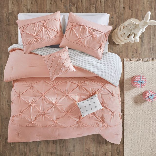 Olliix by Mi Zone Kids Aurora Blush Full/Queen Cotton Reversible Comforter Set-4