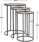 Uttermost® Erik 3-Piece Antique Nickel Nesting Table Set with Aged Black Base-2