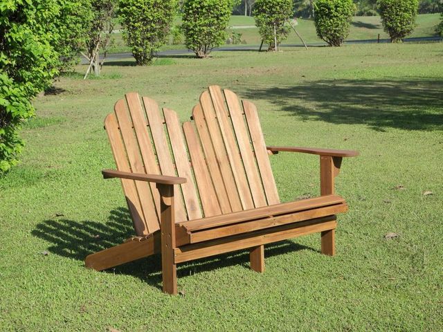 Linon Adirondack Acorn Double Bench-4