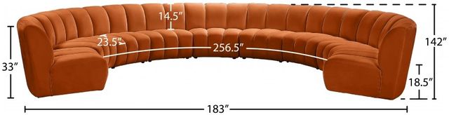 Meridian Furniture Infinity 9-Piece Cognac Modular Sectional-2