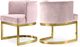 Meridian Furniture Gianna Pink/Gold Velvet Dining Chair-1