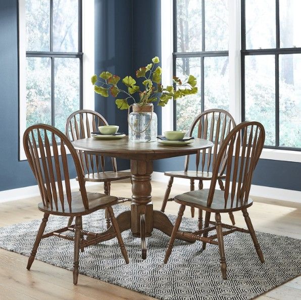 Liberty Furniture Carolina Crossing 5-Piece Antique Honey Drop Leaf Dining Table Set-1