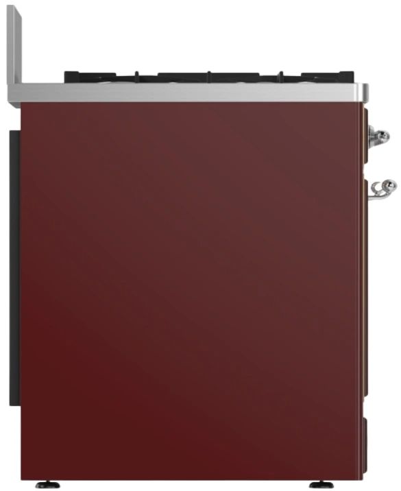 Ilve® Majestic III 30" Burgundy Pro Style Dual Fuel Liquid Propane Range with Triple Glass Door and Chrome Trim-3