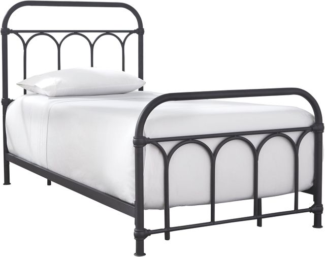 Signature Design by Ashley® Nashburg Black Youth Twin Metal Rod Bed-1