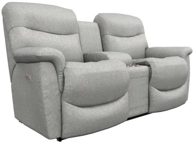 La-Z-Boy® James Dove Gray Power Reclining Loveseat with Console, Headrest, and Lumbar-0