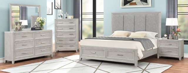American Wholesale Furniture Fantasia Dove King Panel Bed-1