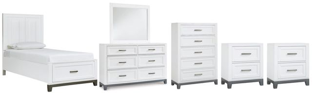 Benchcraft® Brynburg 6-Piece White Twin Panel Bed Set-0