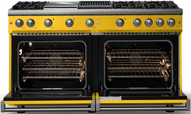 Viking® 5 Series 60" Daffodil Pro Style Gas (LP) Range with Polished Chrome Trim-1