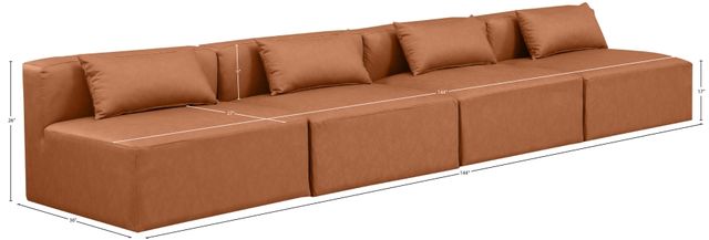 Meridian Furniture Cube 4-Piece Cognac Armless Modular Sectional-3