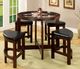 Furniture of America® Crystal Cove 5-Piece Dark Walnut Counter Set-0