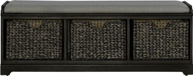 Liberty Furniture Mill Creek Cream/Peppercorn Wall Storage Bench-3
