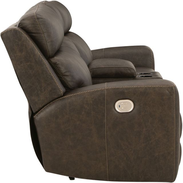 Signature Design by Ashley® Roman Umber Power Reclining Loveseat with Console-4