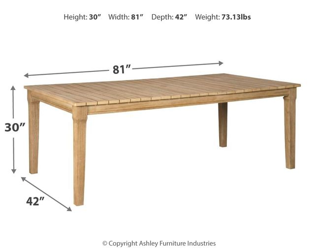Signature Design by Ashley® Clare View Beige Outdoor Dining Table with Umbrella Option-3