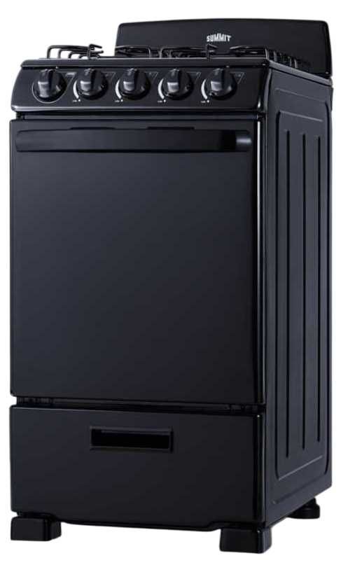 Summit® 20" Black Freestanding Gas Range -3