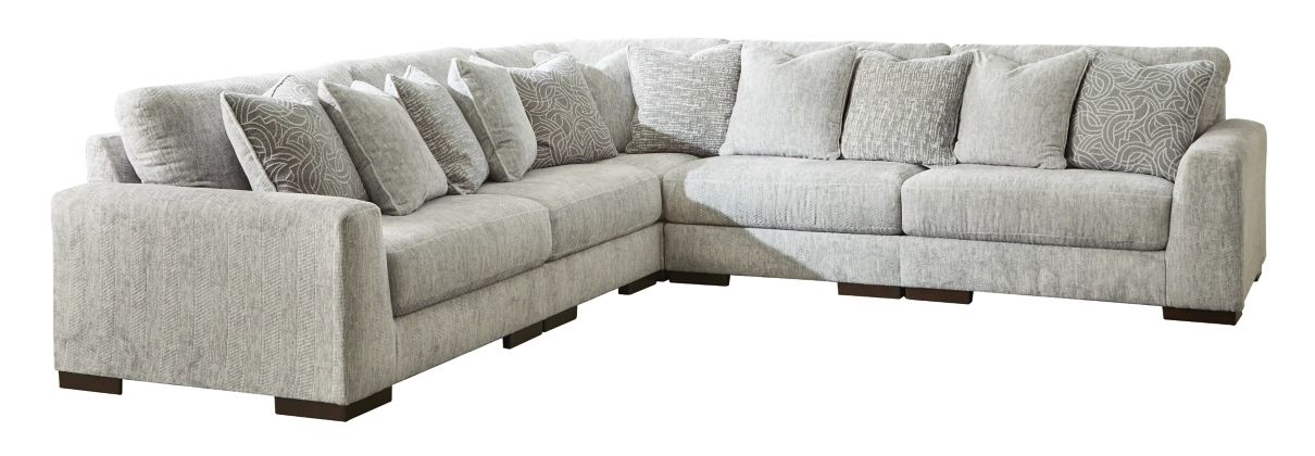 Signature Design by Ashley Regent Park 5 Piece Pewter Sectional