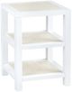 Crestview Collection Sandy Shores Cream Side Table with White Frame-0