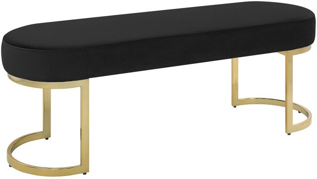 Mazin Furniture Betto Black Accent Bench-1