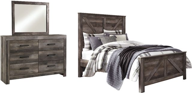 Signature Design by Ashley® Wynnlow 2-Piece Gray Queen Crossbuck Panel Bed Set-0