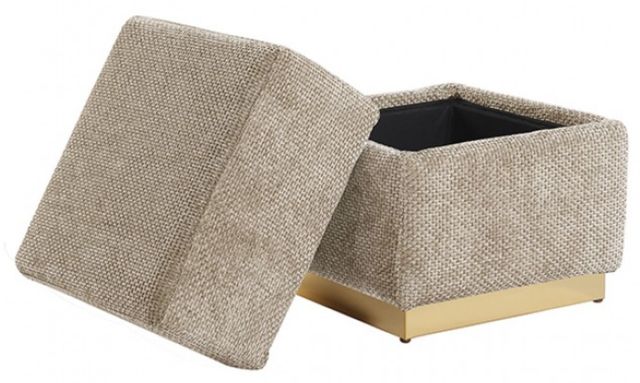 Furniture of America® Krysten Silver Gray Storage Stool-2