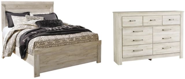 Signature Design by Ashley® Bellaby 2-Piece Whitewash Queen Panel Bed Set-0