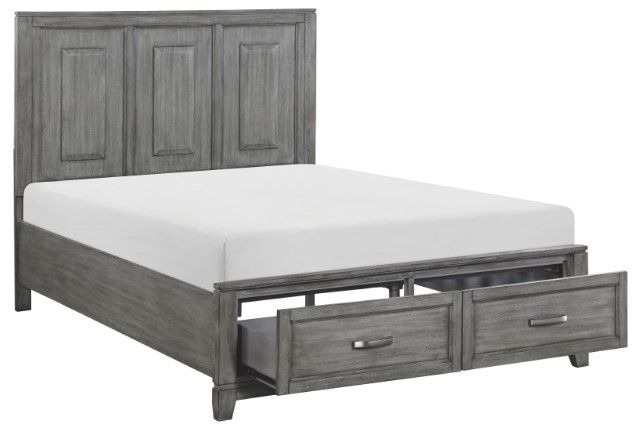 Homelegance® Garretson Gray Queen Platform Storage Bed-2