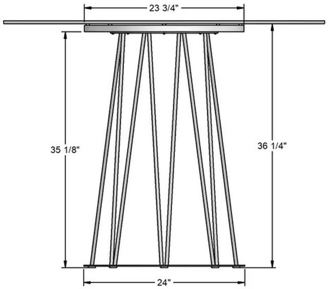 Amisco Customizable Calypso 36" Flat Edge Clear Glass Counter Height Table with 48" Tabletop -1