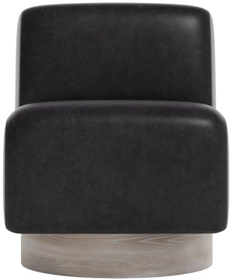 Bernhardt Marley Bernhardt Living Black Leather Swivel Chair-1