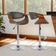 Armen Living Butterfly Gray/Chrome/Walnut Bar Stool-1