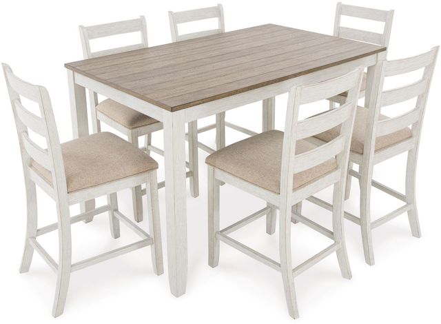 Signature Design by Ashley® Skempton 7-Piece Light Brown/White Counter Height Dining Set-2