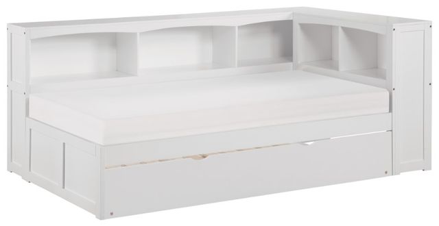 Homelegance® Galen White Youth Twin Corner Platform Bookcase Bed with Twin Trundle-0