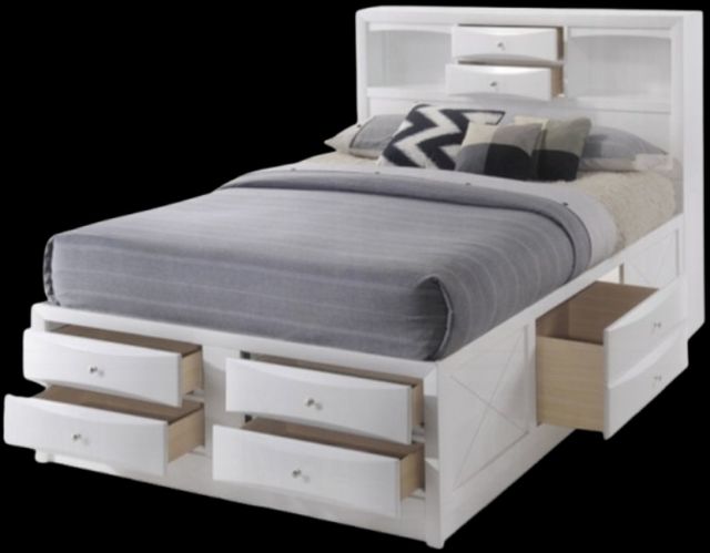 ACME Furniture Ireland White Eastern King Bookcase Bed with Storage-2