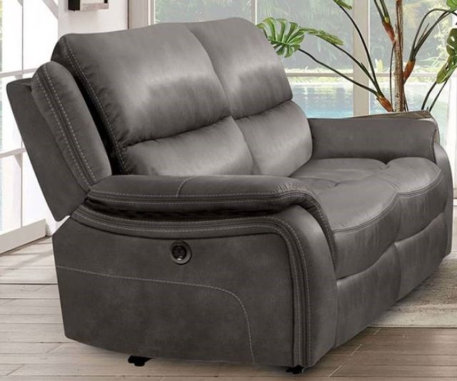 Furniture of America® Josias Gray Manual Reclining Loveseat-0