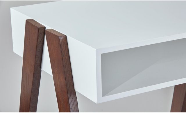 Adesso® Laurel White Coffee Table with Walnut Legs-2