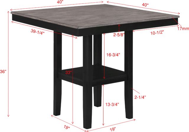 Crown Mark Lester 5-Piece Black/Light Gray Counter Dining Set-2
