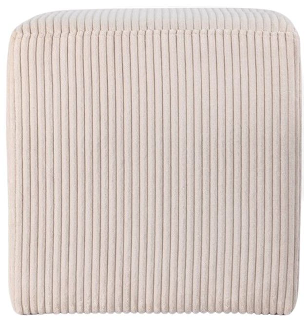 Meridian Furniture Roy Beige Square Ottoman-2