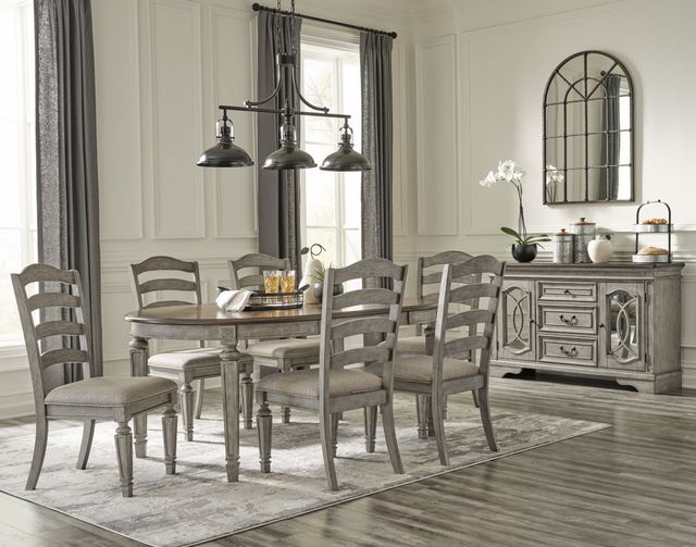 Signature Design by Ashley® Lodenbay 7-Piece Antiqued Gray Dining Table Set-3