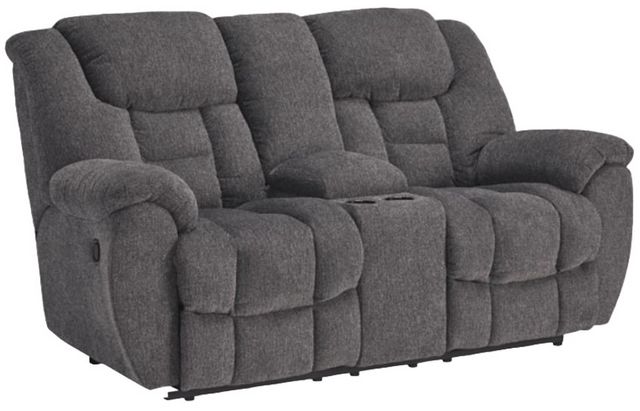 Foreside Reclining Loveseat with Console - Charcoal