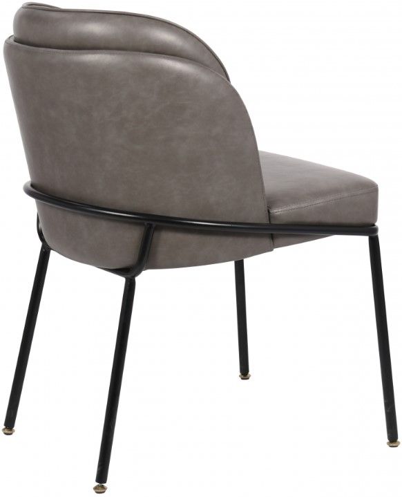 Meridian Furniture Jagger Gray/Matte Black Vegan Leather Dining Side Chair-3