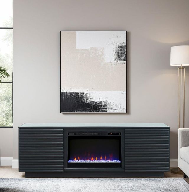 Legends Home Stardust Seal Skin Black Fireplace Console-1