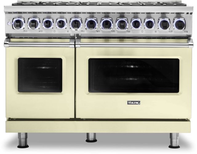 Viking® 7 Series 48" Vanilla Cream Pro Style Dual Fuel Liquid Propane Range-0